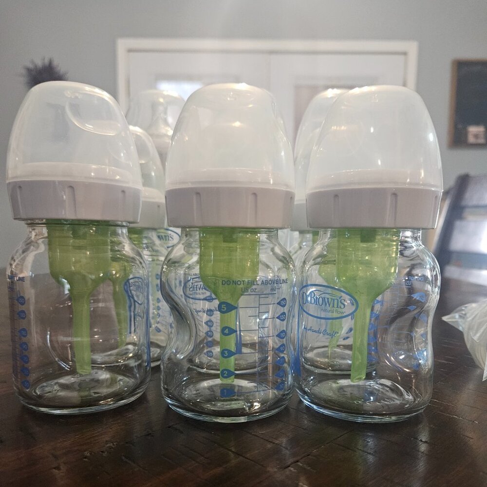 6 Dr. Brown's Glass Baby Bottles